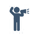 Person announcing icon