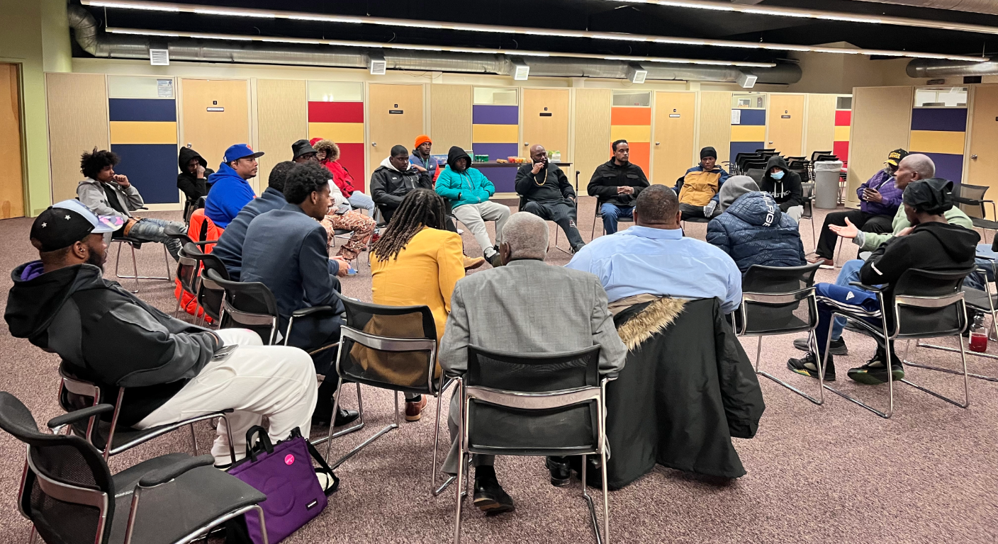 A photo from Vera House "Real Men Talk", one of the Prevention Education Programs.